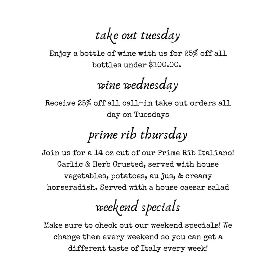 Daily Specials