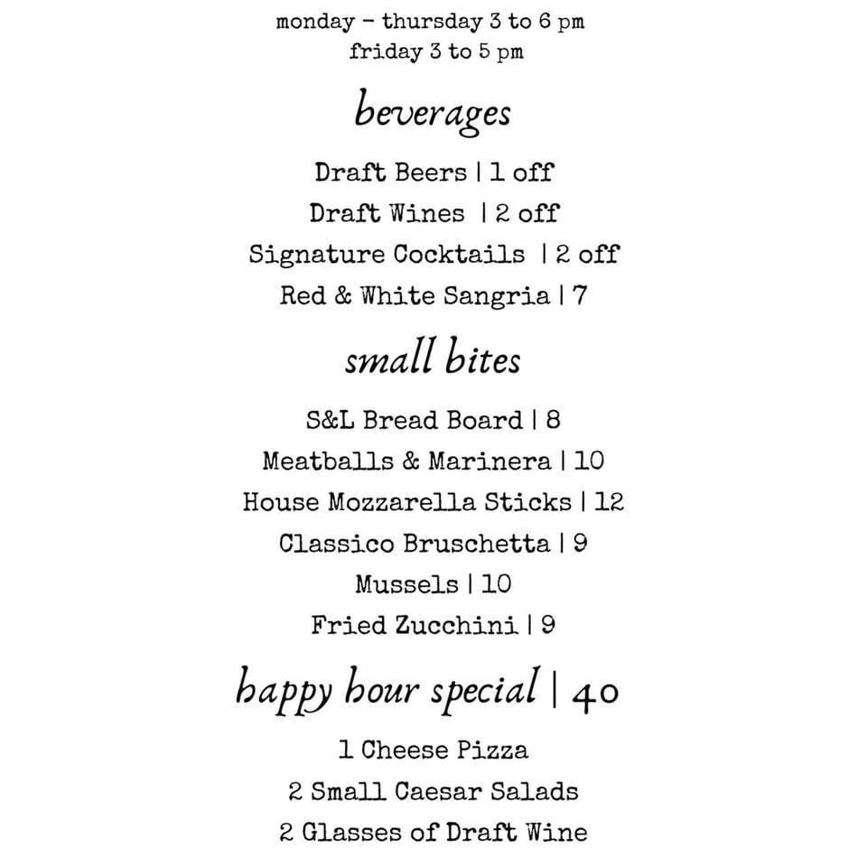 Happy Hour at Sam & Luca