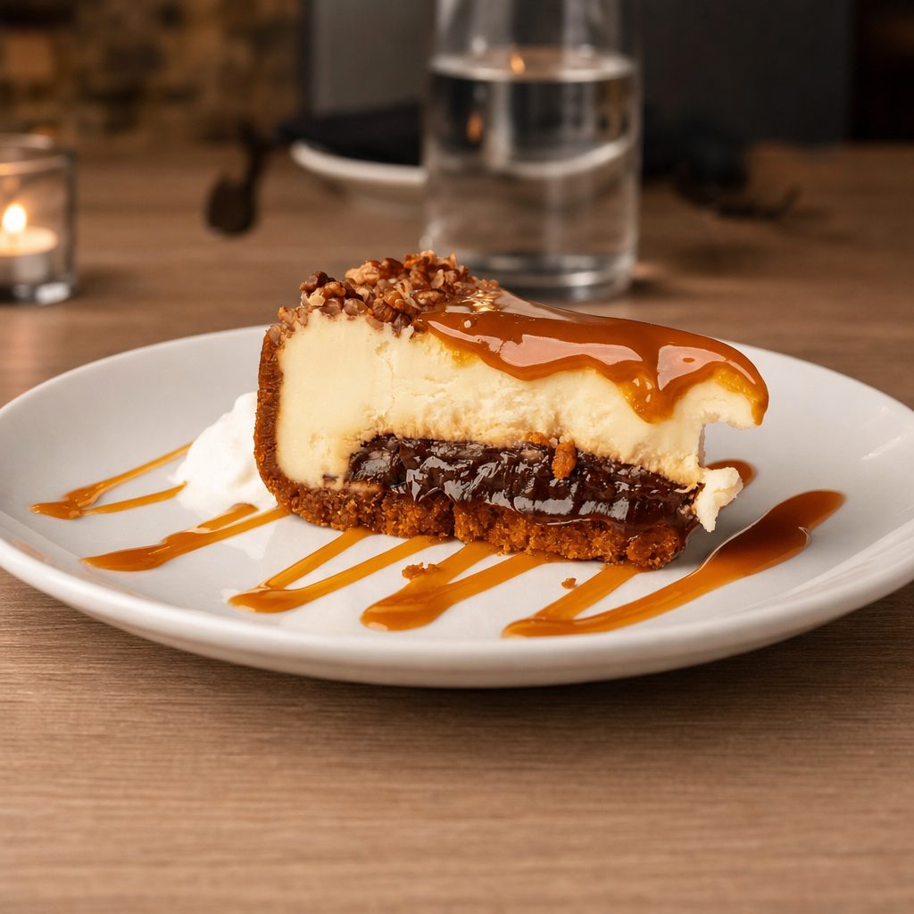 Caramel Pecan Turtle Cheesecake.