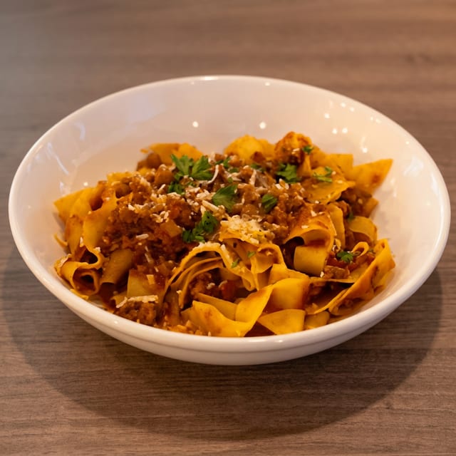 Pappardelle Bolognese.